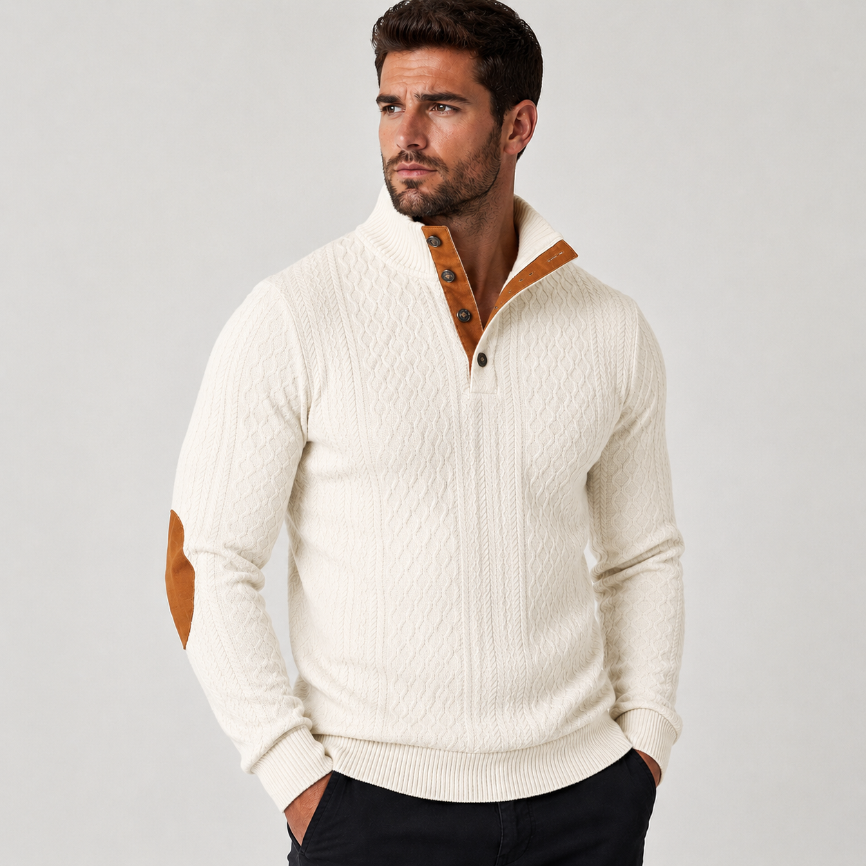 Pull Homme Premium | Maille Douce, Col Montant & Confort Élégant