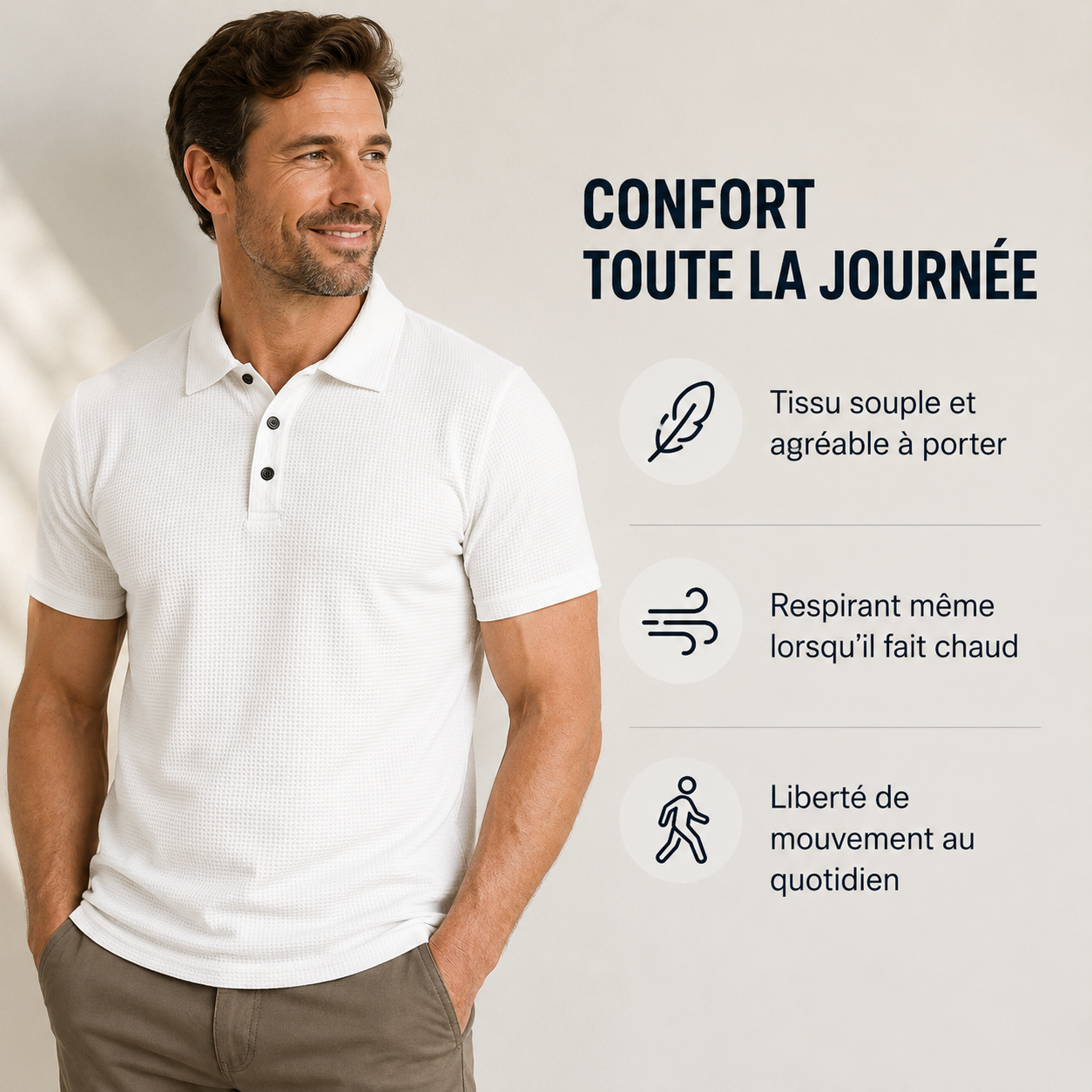 Polo — Anti-Repassage & Respirant-Souple | Technique du polo
